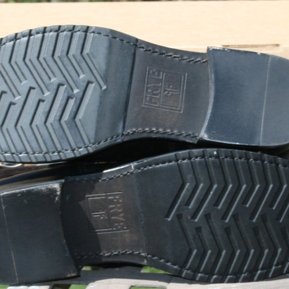 Frye Black Leather Moto Boots with Buckles - Picture 7 of 7